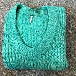 Oversized Turquoise Free People Sweater